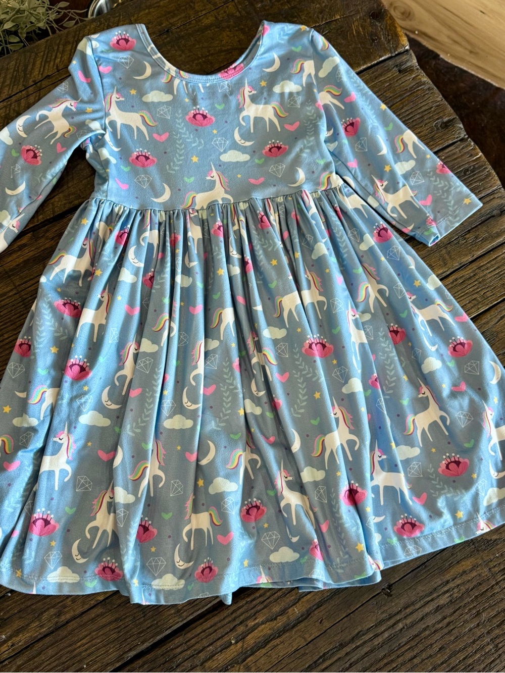 Unicorn Dress - Mila & Rose - Blue & Pink Girls Size 5-6 - Picture 6 of 7